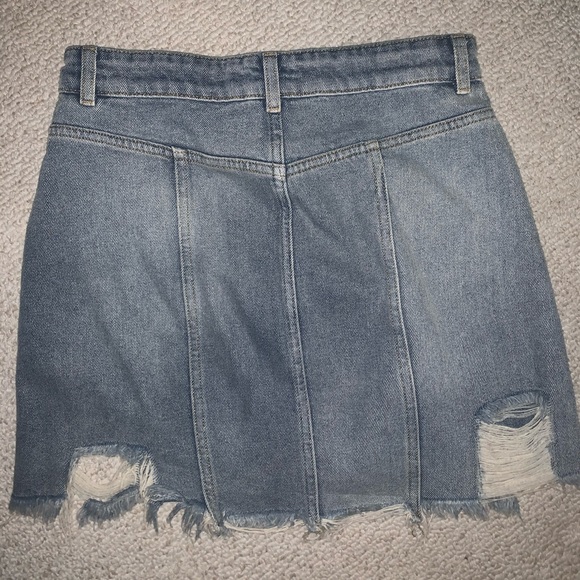 Free people light wash button up jean skirt - Picture 2 of 2